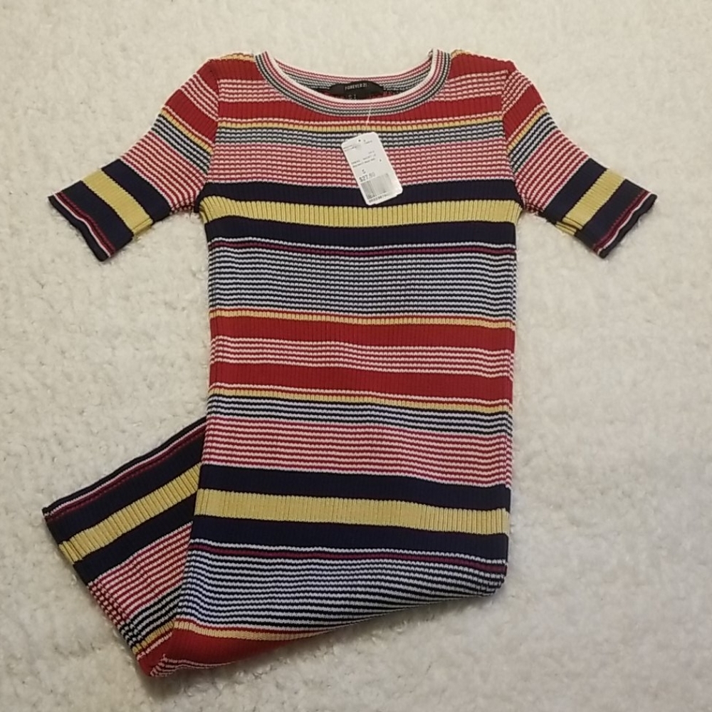 Forever 21 Striped Multicolored Bodycon Dress